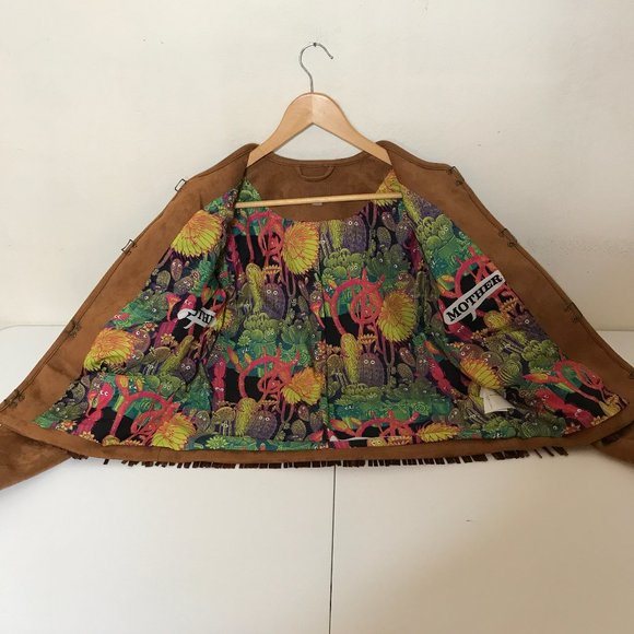 MOTHER On The Fringe Faux Suede Fringed Western Style Boho Crop Jacket Sz XS - Picture 16 of 16